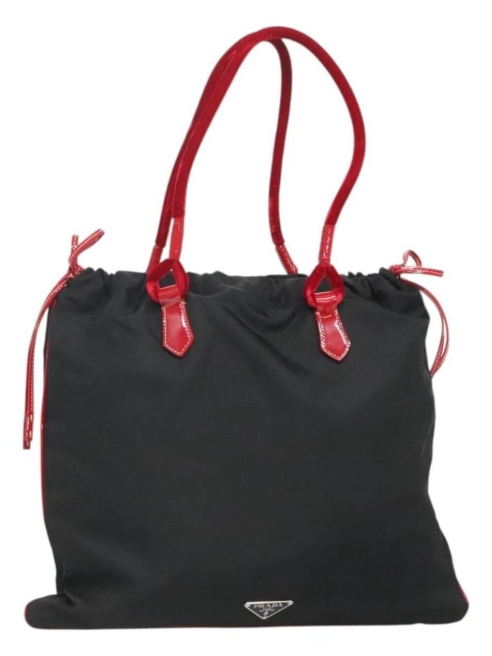PRADA Tote Bag Nylon Black Silver Auth - Picture 2 of 16